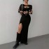 Printed round-neck casual sleeveless short skirt, 2025 summer European and American zippered bear print slimming waist dress