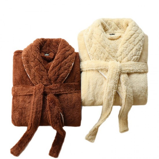 Women's nightdresses, thickened and long coral fleece pajamas for autumn and winter, women's winter flannel bathrobes, spring and autumn coral.