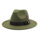 White woolen gentleman's classic British jazz feather hat with a flattering face shape, woolen felt hat for men and women