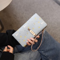 Factory-Supplied Wholesale Long Women's Wallets with Cute and Fresh Prints, Multifunctional Large Capacity
