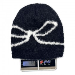Cross-border foreign trade Amazon Xun Plush Beanie Hat, Bow Jacquard Plush Warm Winter Hat for Women (2024)