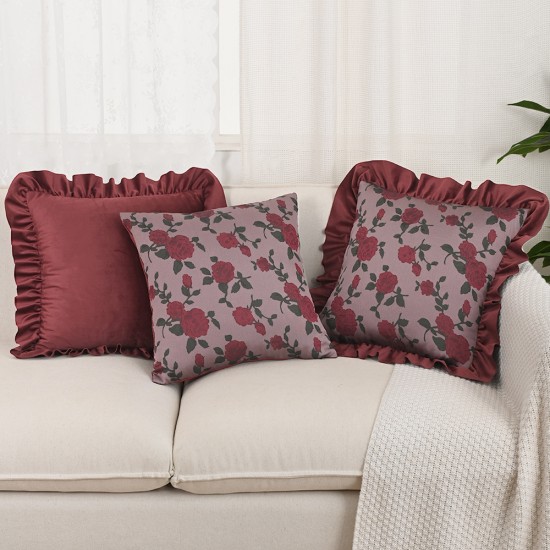 Cross-border Nordic ins gray embossed flower pillowcase (not including pillow core), light luxury jacquard pillow with lace on both sides Cross-border Nordic ins gray embossed flower pillowcase (not including pillow core), light luxury jacquard pillow with lace on both sides