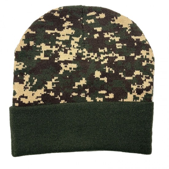 New cross-border camouflage jacquard knitted hats for men and women, fashionable cuffed beanies for autumn and winter outdoor warm knitted hats. New cross-border camouflage jacquard knitted hats for men and women, fashionable cuffed beanies for autumn and winter outdoor warm knitted hats.