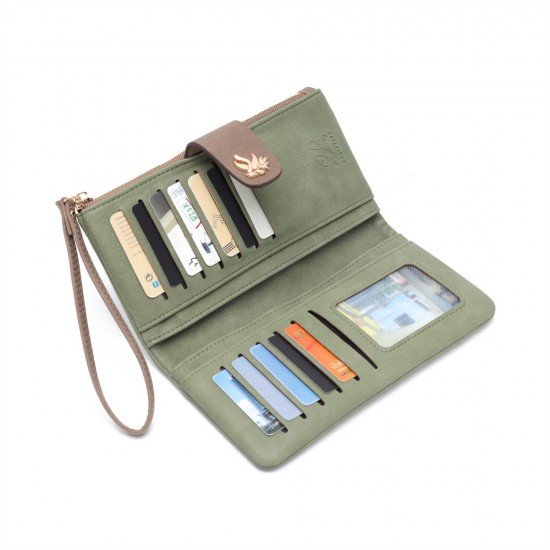 Lianbu New 2025 Wallet for Women, Long Multifunctional Large Capacity Clutch with Printed Buckle and Folding Zipper