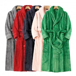 2023 new double-sided thickened comfortable cotton velvet pajamas for men, plus-size home robes for autumn and winter couple's robes.