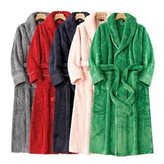 2023 new double-sided thickened comfortable cotton velvet pajamas for men, plus-size home robes for autumn and winter couple's robes.