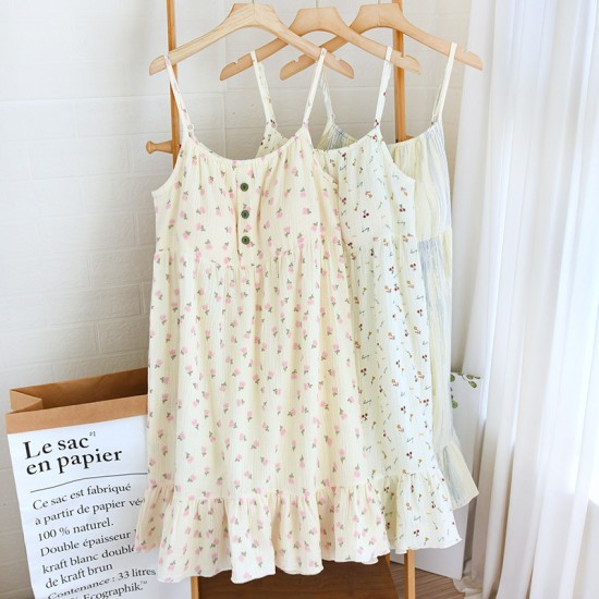 Summer women's cotton double-layer gauze shorts and pullover, thin, Japanese-style loungewear, soft, two-piece set. Summer women's cotton double-layer gauze shorts and pullover, thin, Japanese-style loungewear, soft, two-piece set.