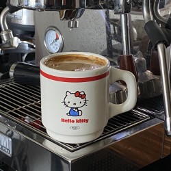 Homemade niche, minimalist blue line puppy mug with flip-top, contrasting color, couple's coffee cup and water cup, 270ml.