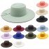 New cross-border autumn and winter woolen 9.5cm wide-brim jazz hat for men and women, with a convex and concave ring-shaped top hat