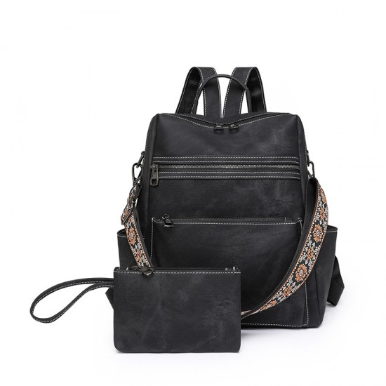2025 Spring cross-border women's backpack, lightweight women's retro backpack, large-capacity, casual travel dual-use shoulder bag.