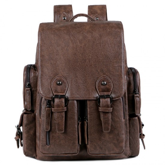 Large-capacity men's bags, PU leather backpacks, high-end, fashionable backpacks, messenger briefcases