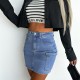 2024 wish European and American women's half-length denim skirt, cross-border foreign trade Amazon new American sexy work skirt