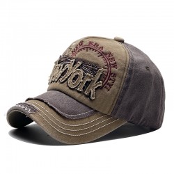 Cross-border distressed washed baseball cap with new lettering. York Retro Denim Patchwork Baseball Cap, Outdoor Sun Visor
