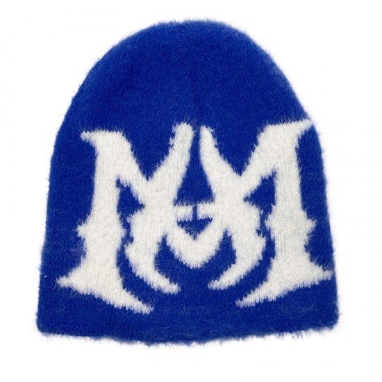 New Faux Mink Knitted Jacquard Hat, In Stock, Cross-border Bestseller Knitted Hat, European and American Trendy Hip-Hop Hat with Letters New Faux Mink Knitted Jacquard Hat, In Stock, Cross-border Bestseller Knitted Hat, European and American Trendy Hip-Hop Hat with Letters
