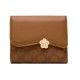 Pureti 2023 new women's short wallet, three-fold, floral hardware, fresh-looking, student coin purse. Coin purse and card holder