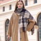 2025 Faux Cashmere Plaid Scarf, Winter Hot Selling Men's and Women's Thickened Warm Scarf, Women's Tassel Shawl, Wholesale