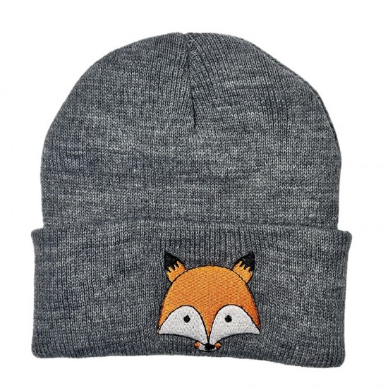 New European and American autumn and winter children's woolen hats, cartoon girls' knitted pullovers. Baby's rolled-brimmed earmuffs and warm hat