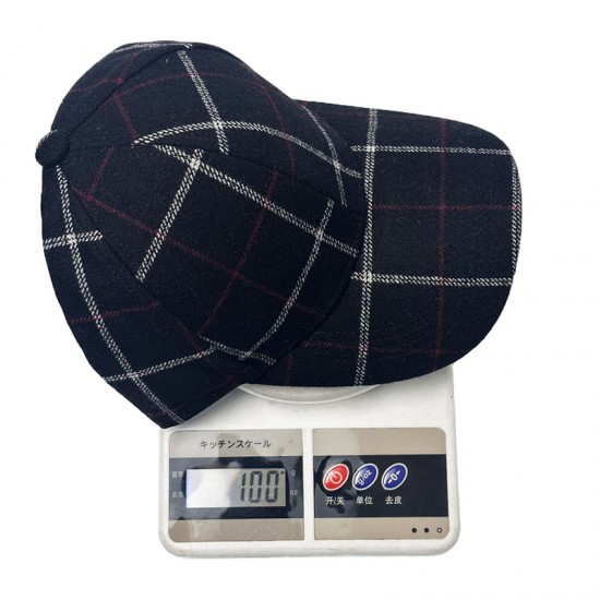 New Wool Hats for Men: Fall/Winter Sun Protection Baseball Hat, Korean Classic Plaid Hard Top Baseball Hat Trend