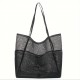Amazon mesh single-shoulder tote bag, men's and women's beach bag, toiletry and swimwear storage bag