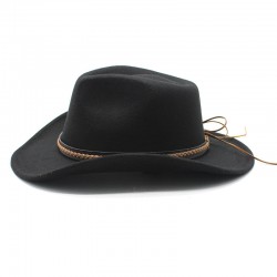 European and American autumn/winter new retro black woolen jazz hat, fashionable and stylish felt jazz hat for men and women.