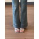 2024 autumn and winter new high-heeled, slimming boots, Korean-style, artistic, stretch ankle boots with bows.