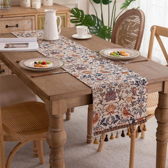 American table runner, rustic retro, luxury TV cabinet, tablecloth, coffee table, tablecloth, chest of drawers, new Chinese tea flags in stock.