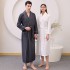 Summer thin satin bathrobe absorbent quick-drying couple's robe, extra long and plus-size for men, spring and autumn