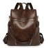 Cross-border trendy contrasting PU leather casual women's backpack, new large-capacity dual-use, fashionable travel backpack.