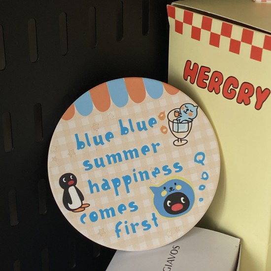 Trendy Ins frizzy emoji girl bag pendant, cute blue overalls girl brooch keychain for versatile use