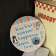 Trendy Ins frizzy emoji girl bag pendant, cute blue overalls girl brooch keychain for versatile use