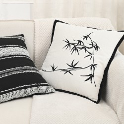 Black, lightly luxurious, vintage-style, high-quality embroidered pillowcases, Instagram-style, Nordic living room sofa and bed back cushions.