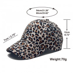 Cross-border Hats for Women: Spring/Summer Thin Leopard Print Baseball Hat, Casual and Versatile Baseball Hat, Personalized Hard Top Baseball Cap