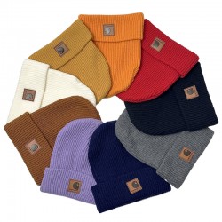 Cross-border in-stock beanie, knitted hat, men's autumn and winter thickened cold-resistant hat, European and American outdoor trendy beanie.