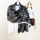 New cotton and linen long scarves, thin shawls for travel and photography, Korean-style fashionable and retro cashew flower print long scarves.