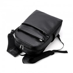 New cross-border men's business commuter backpack, large capacity, student travel laptop backpack, PU leather casual backpack