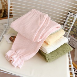 Summer women's nightgown, thin short-sleeved mid-length, Tencel linen, soft, large-size, breathable, solid-color home dress pajamas
