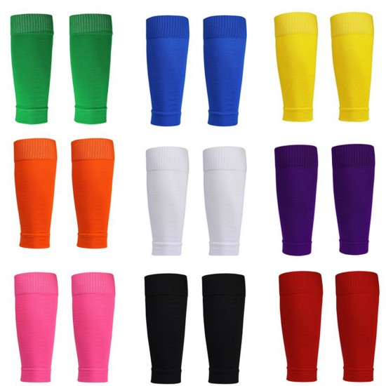 Men's long football shin guards and socks. Anti-friction calf protection for soccer socks