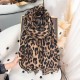 Classic European and American autumn and winter faux cashmere leopard print scarf, Japanese and Korean women's fashionable outerwear scarf
