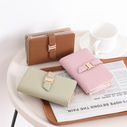 New Cross-Border Medium Wallet, Multifunctional, Stylish, Simple Zippered Closure Card Holder, Student Coin Purse