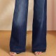 Foreign Trade Wholesale European and American Women's 2025 Spring New Lace-Up Stretch Jeans, Straight-Leg, Elegant Wide-Leg Pants Foreign Trade Wholesale European and American Women's 2025 Spring New Lace-Up Stretch Jeans, Straight-Leg, Elegant Wide-Leg Pants
