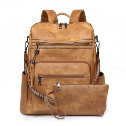 New cross-border women's PU business backpacks, large-capacity laptop backpacks, fashionable commuter bags, multi-purpose backpacks wholesale