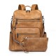 New cross-border women's PU business backpacks, large-capacity laptop backpacks, fashionable commuter bags, multi-purpose backpacks wholesale