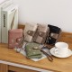 Lianbu new women's short wallet, two-fold, soft PU wallet with fashionable leaf print, buckle, zippered wallet, student wallet.