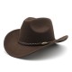 New American Western cowboy hat, men's riding hat, outdoor travel equestrian hat, curved brim woolen hat. New American Western cowboy hat, men's riding hat, outdoor travel equestrian hat, curved brim woolen hat.