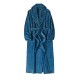 320g thickened flannel nightgown with back print for autumn and winter, men's, European-sized, long coral fleece bathrobe for women, luxurious feel.