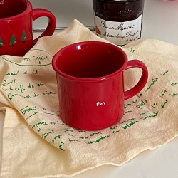 Mangmang's homemade spring cartoon outing puppy mug, ceramic water cup, cute green coffee cup gift with a swoosh.