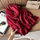 2025 new winter Maillard women's scarf, luxurious Korean-style, wrinkled, solid-color faux cashmere, casual shawl for women.