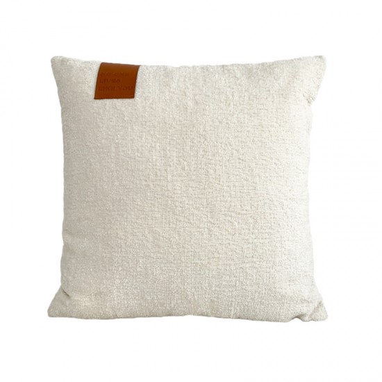 Nordic ins chenille leather label solid color pillowcase for B&B and hotel rooms, living room sofa and bed cushions.