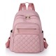 Solid color diamond-patterned rivet-stitched fashionable women's backpack, 2025 high-quality Korean-style large-capacity simple women's backpack