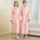 Classic European and American, simple, extra-long flannel robe for men. Autumn and Winter Thickened Plus-Sized Coral Fleece Bathrobes for Women